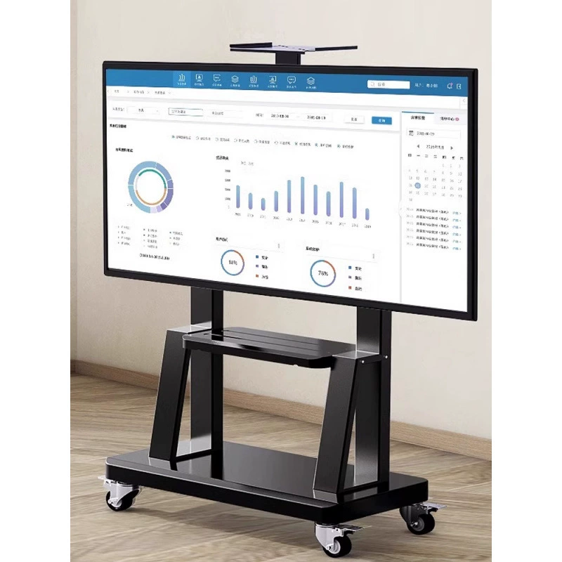Thickened movable TV floor-standing bracket with wheeled cart suitable for Xiaomi Hisense all-in-one teaching association