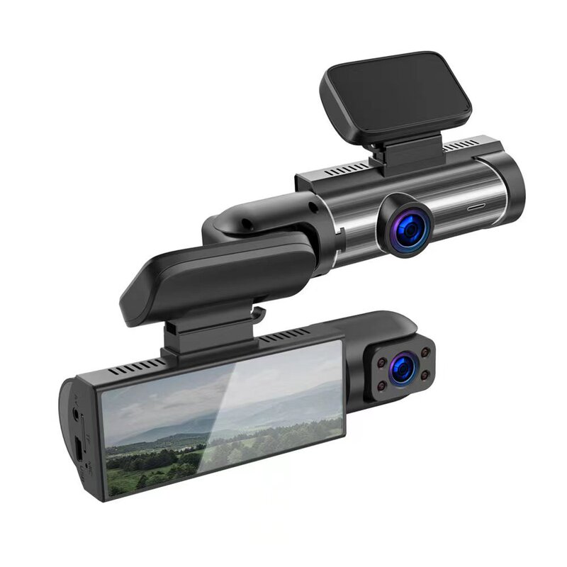 The new three-way driving recorder car front car rear high-definition recorder reversing image cross-border a generation of hair