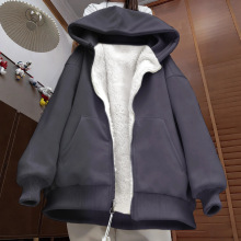 定制卫衣秋冬外套2025新款韩系慵懒风休闲北极绒加厚上衣秋小个子