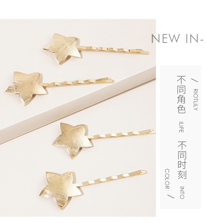 3g Weight Headwear Classification Metal Material Star Pattern Women'S Gender Plating Design Simple Style Style Wholesale Jewelry Five-pointed Star Small Hairpin Nihaojewelry 6