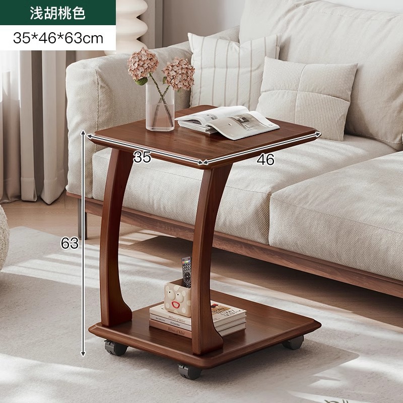 Mesita de noche de madera maciza, dormitorio doméstico, pequeño estante de borde de cama ultra estrecho, espacio creativo, armario lateral móvil, carrito