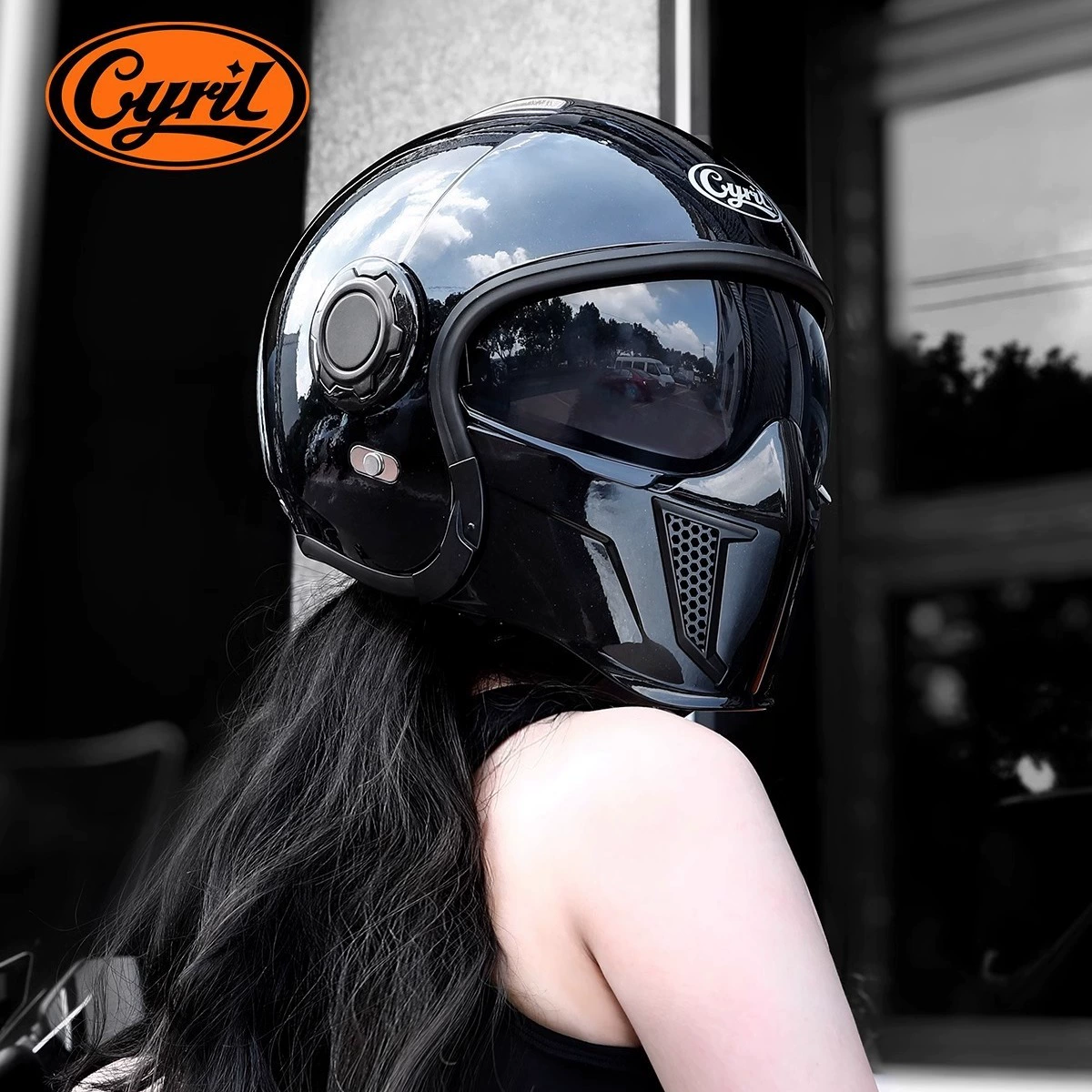 К Cyril ретро-штамп шлем четырех времен черный воин Harley полубhelmet комбинированный шлем мотоцикла полный шлем мужской локомотив сертификация 3C