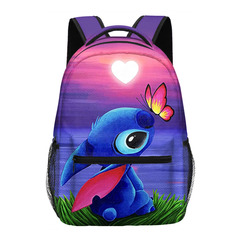 Applicable to Stitch 3D Full Print Cartoon Dual Shoulder Bag Backpack for Students and Middle School Students, Large Capacity School Bag Cross-border