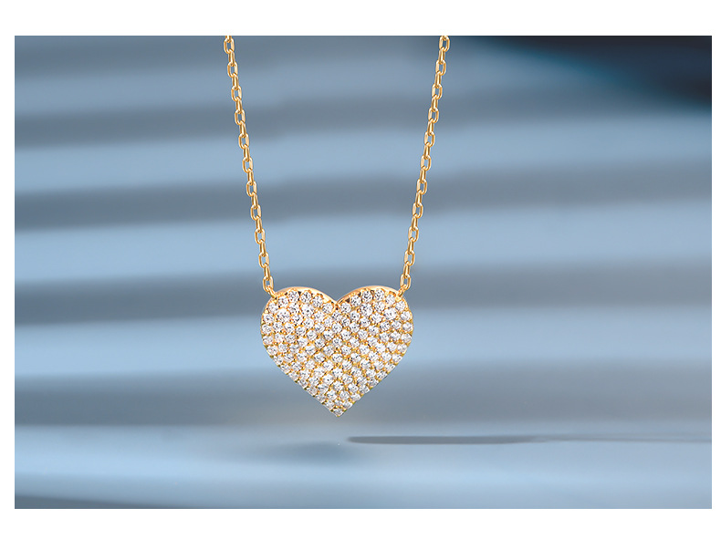 925 sterling silver Chain Material cable chain Chain Type 1 Piece Quantity Holiday, Daily Occasion Sterling Silver Zircon Cable Chain Heart Shape Pendant Necklace