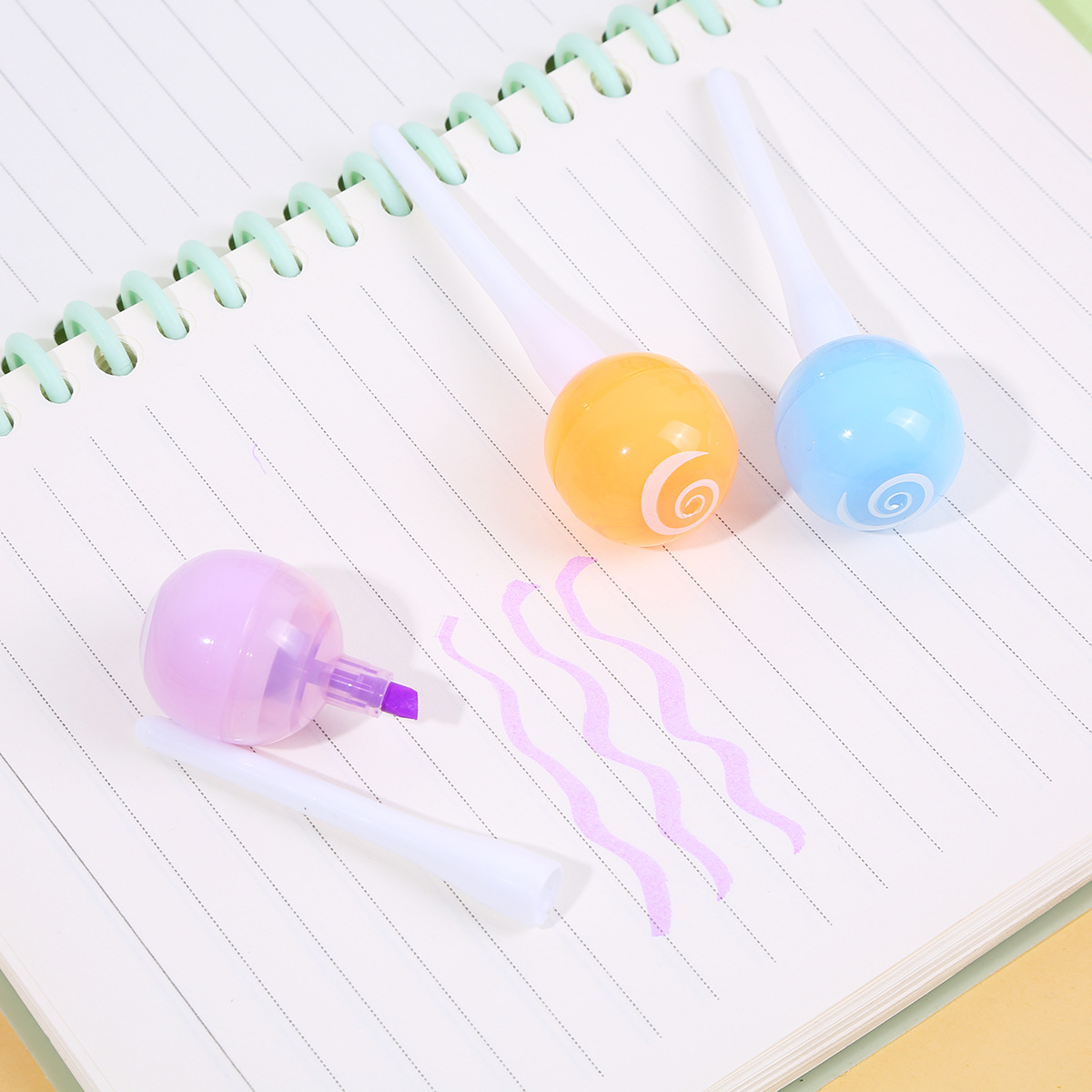 Lápiz resaltador de piruleta para niños con bolígrafo de mano de graffiti de bricolaje, bolígrafo de marcado clave para estudiantes, bolígrafo de regalo de jardín de infantes