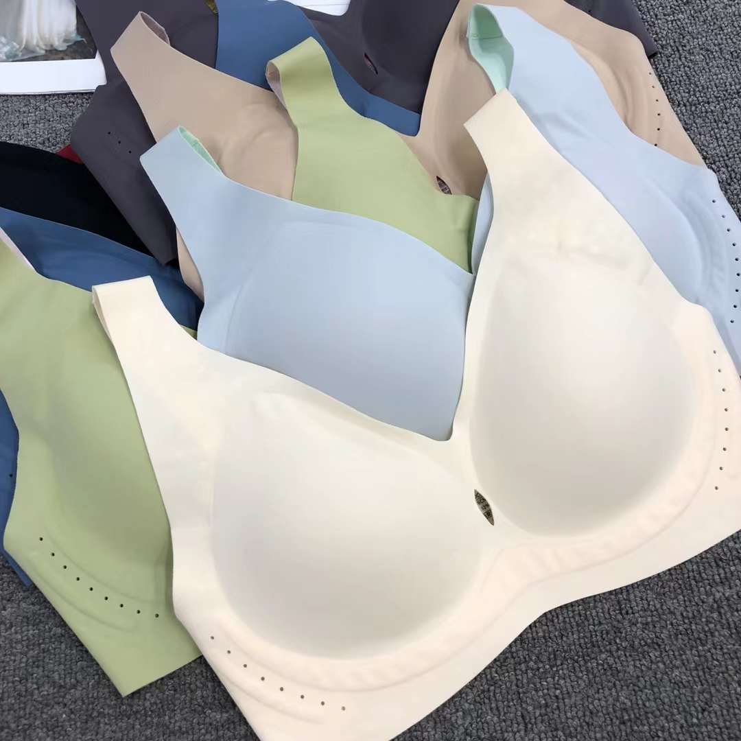 Nueva taza de látex sin marcas de alta calidad, chaleco de dama sin anillo de acero, bra de yoga, ropa interior deportiva, mujer al por mayor