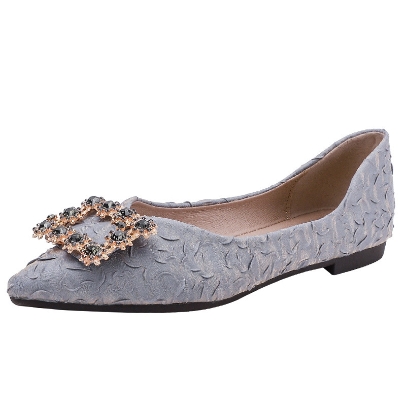 2023 primavera nuevo Internet Celebrity zapatos planos de corte bajo del todo el Partido mujeres punta puntiaguda estilo Chanel zapatos de una sola capa de fondo suave más el tamaño de los zapatos de las mujeres 43 image 9
