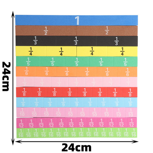 Magnetic fraction problem demonstrator 12/9 lines color magnetic adsorption addition and subtraction learning tool bar fraction block