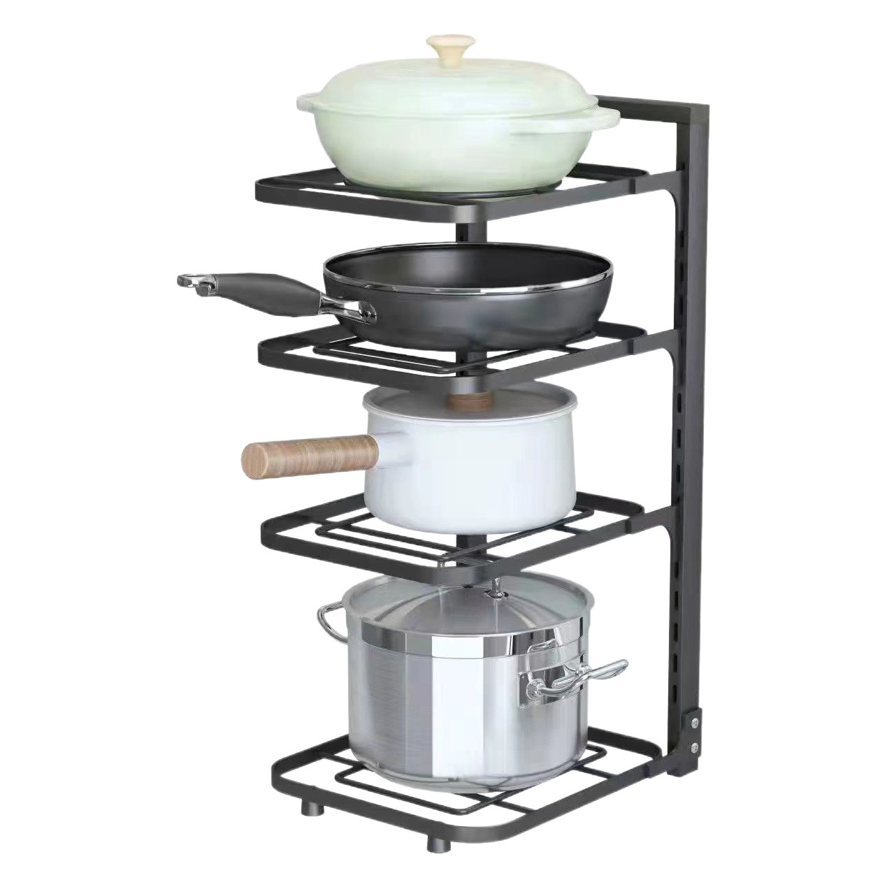 Olla rack dedicado olla de almacenamiento de cocina estante de acero inoxidable estante de almacenamiento fregadero multi-capa del gabinete del hogar en capas