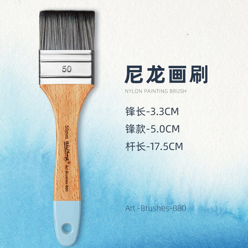 Cepillos de pintura de nylon con mango de madera – para pintura al óleo, arte y niños.