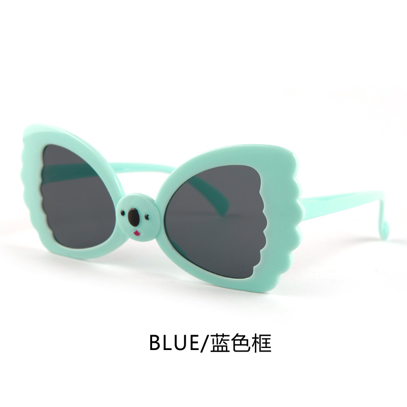 Niños, niñas y niños, gafas de sol, arco, marco de forma especial, gafas de color caramelo, moda cóncava, gafas de sol extrañas