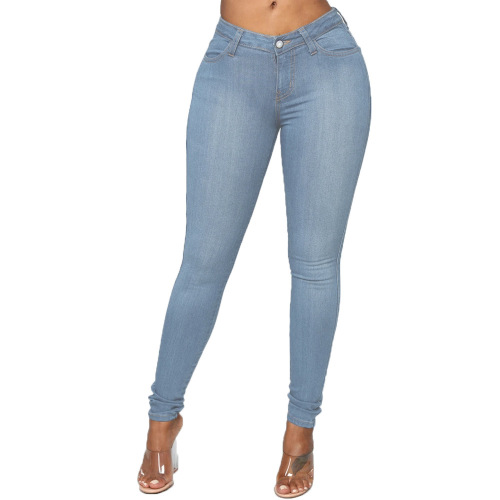 American and European Style Women's Stretchy High-Waisted Skinny Jeans JN01