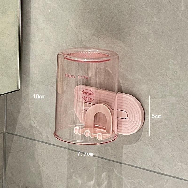 電動歯ブラシうがいカップ棚穴なし壁掛けトイレ浴室歯磨き粉歯ブラシカップ収納棚|undefined
