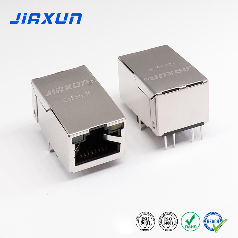 Suministro original de asiento hembra RJ45 de una sola fila de múltiples puertos con puerto de red elástica Comunicación Ethernet asiento hembra RJ45 sin cable de soldadura de luz