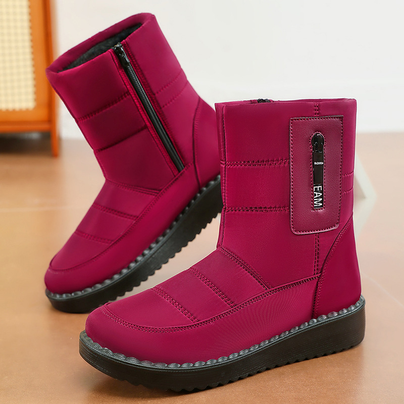 Zapatos de algodón de invierno de mujer al por mayor zapatos de algodón transfronterizos al aire libre calentamiento botas de nieve de poliuretano botas gruesas de lana