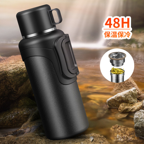 316 Stainless Steel Large Capacity Insulated Kettle for Men Outdoor Sports Portable Car Hot Water Kettle Tea Travel Kettle 