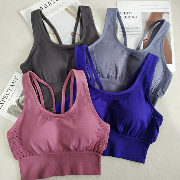 運動文胸女防震亞馬遜跨境鏤空時尚后背Y字吸汗速干健身瑜伽背心