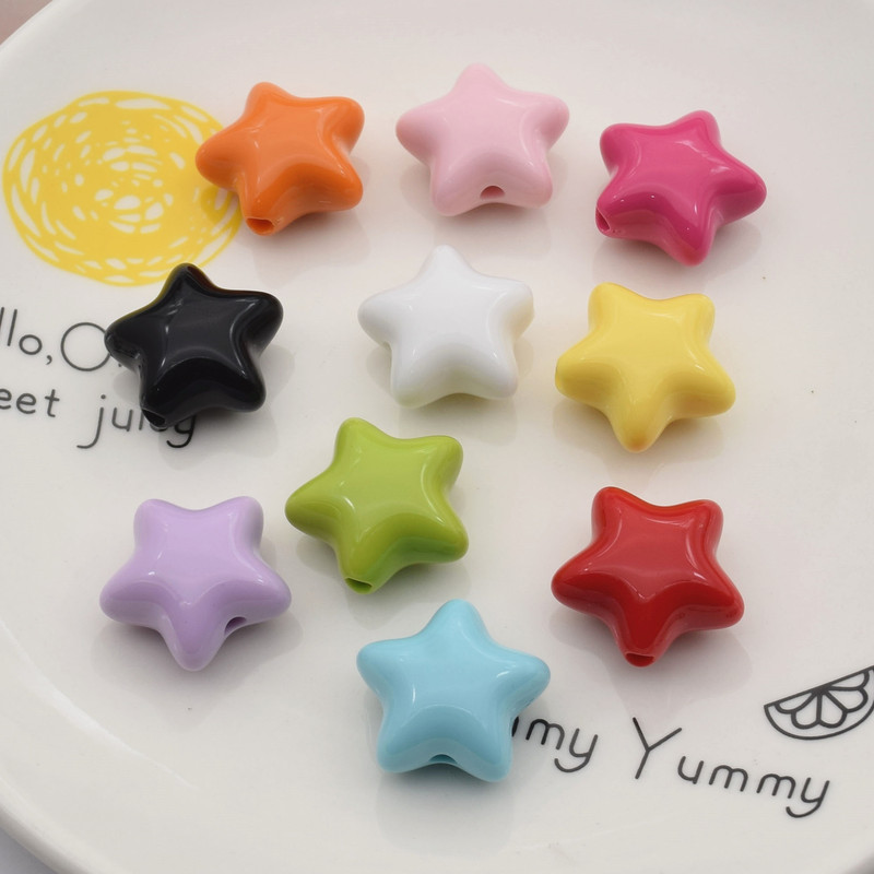 Acrylic Candy Color Straight Hole Star Five-pointed Star Beads DIY Mobile Phone Chain Bag Clothing Pendant Beaded Accessories Acrylic Candy Color Straight Hole Star Five-pointed Star Beads DIY Mobile Phone Chain Bag Clothing Pendant Beaded Accessories