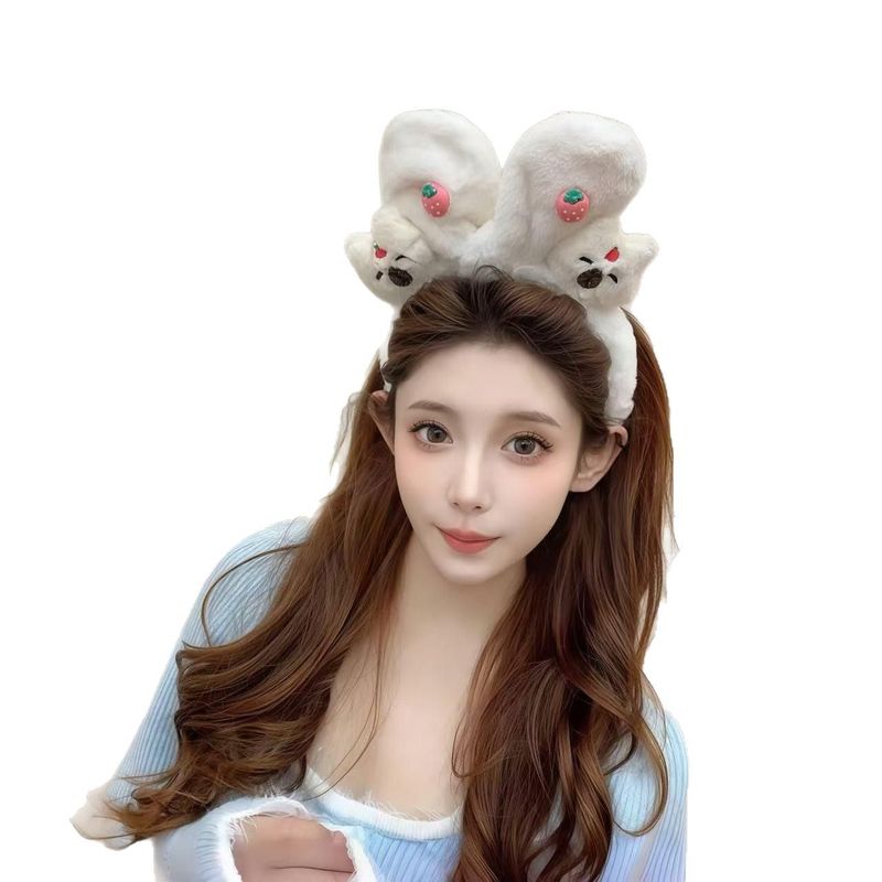 ぬいぐるみ漫画ウサギの耳カピバライチゴヘアバンド女性の新しいかわいい高頭蓋ヘアピン帽子ハイエンド|undefined