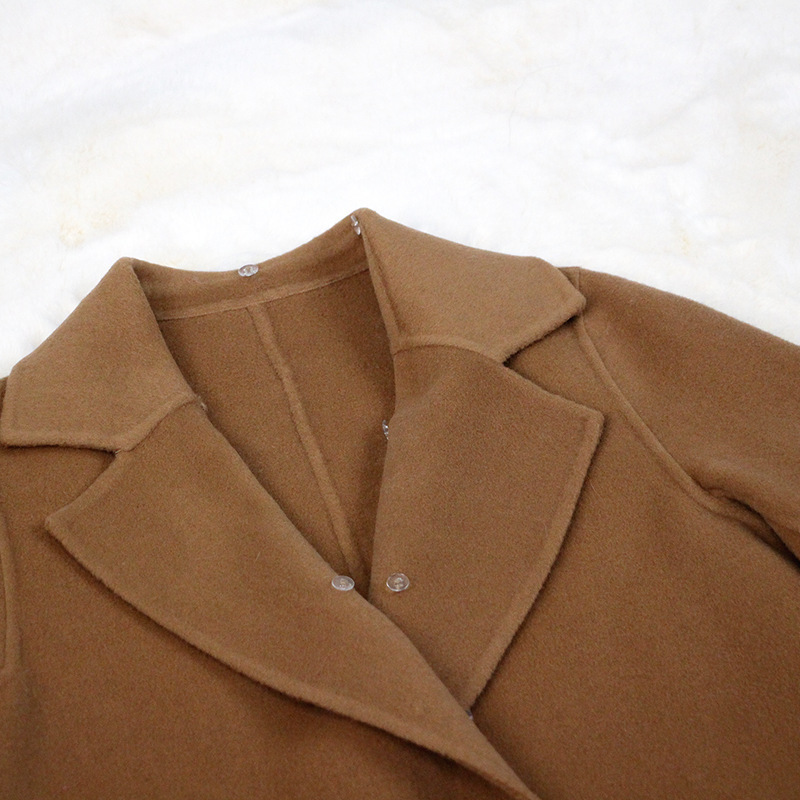 Abbigliamento da donna Cappotto in cashmere double face con pelliccia per donna Autunno e inverno Colletto da completo Caldo e sottile Cappotto in lana di alta qualità per donna_voghion.com