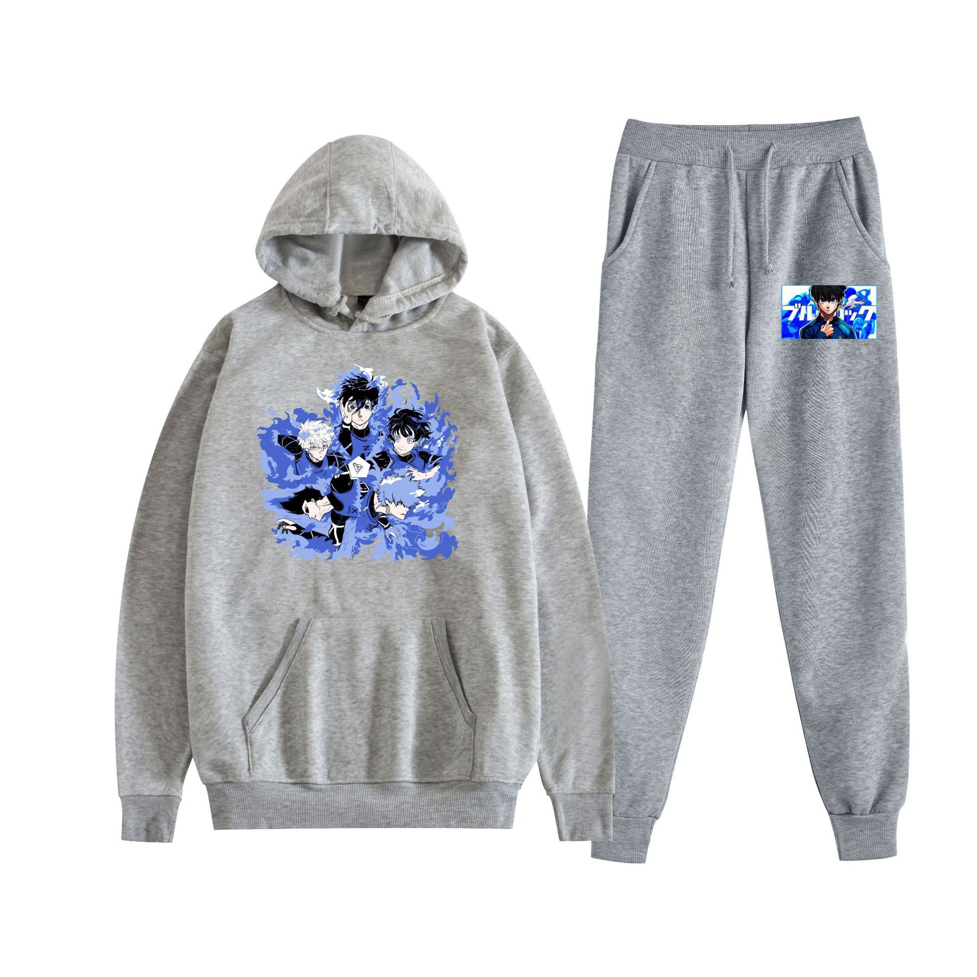 Europa y América Otoño Invierno BLUE LOCK Blue Prison Hombres y mujeres Deportes de ocio más suéter con capucha de terciopelo al por mayor