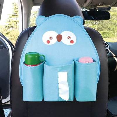 Creative Cartoon Car Storage Bag Multifunctional Car Seat Back Storage Hanging Bag Storage Glove Box in the Car (Car storage bag/box) - cute-owl-three-dimensional