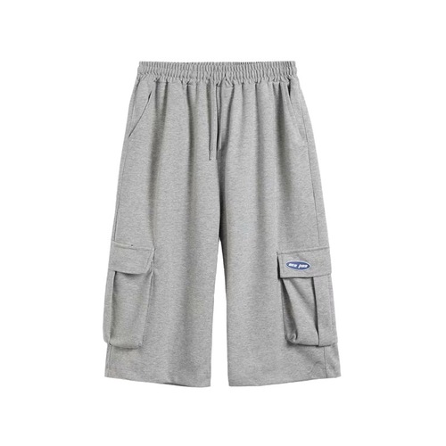 Cargo shorts men's Hong Kong style loose summer thin pants Korean style trendy brand straight-leg versatile handsome cropped pants