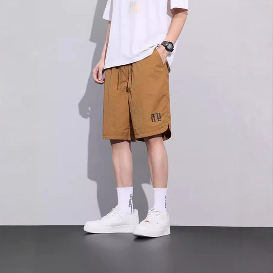 2025 Five Points Summer Wear Casual Shorts Men's Quick-drying Ice Silk Pants Men's Thin Sports Workwear Pants