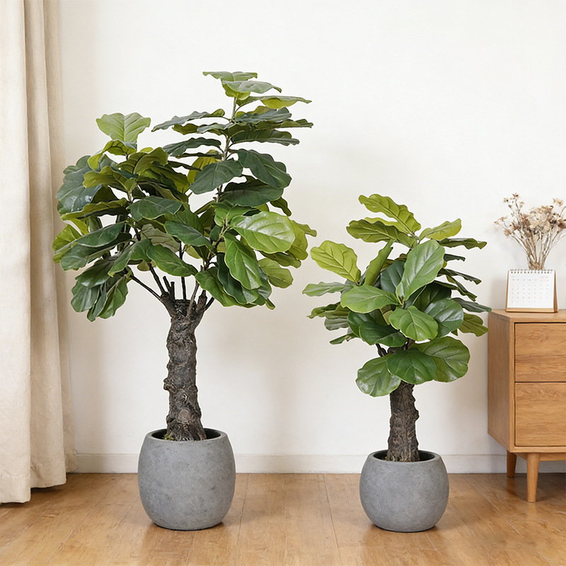 Ficus Lyrata Artificial en Maceta de PVC y Tela de Seda Decorativo para Sala de Estar e Interiores image 3