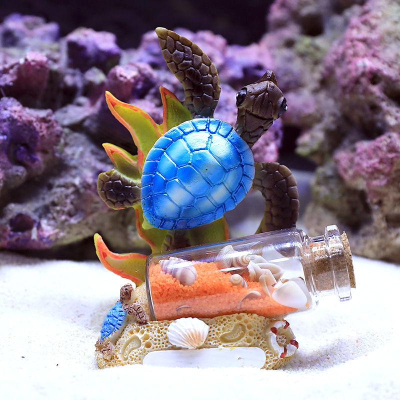 Simulación de árbol de coral falso, pequeña pecera, paisajismo, paquete completo, decoración de rocalla, tanque de agua, paisaje, agua, pasto, peces y camarones, casa de refugio