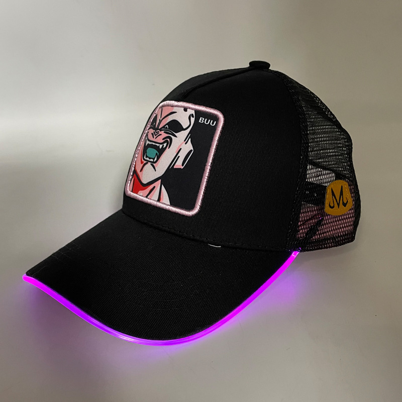 LED dibujos animados Dragon Ball sombrero de red Goku sombrero de béisbol para hombres y mujeres hip hop sombrero luminoso