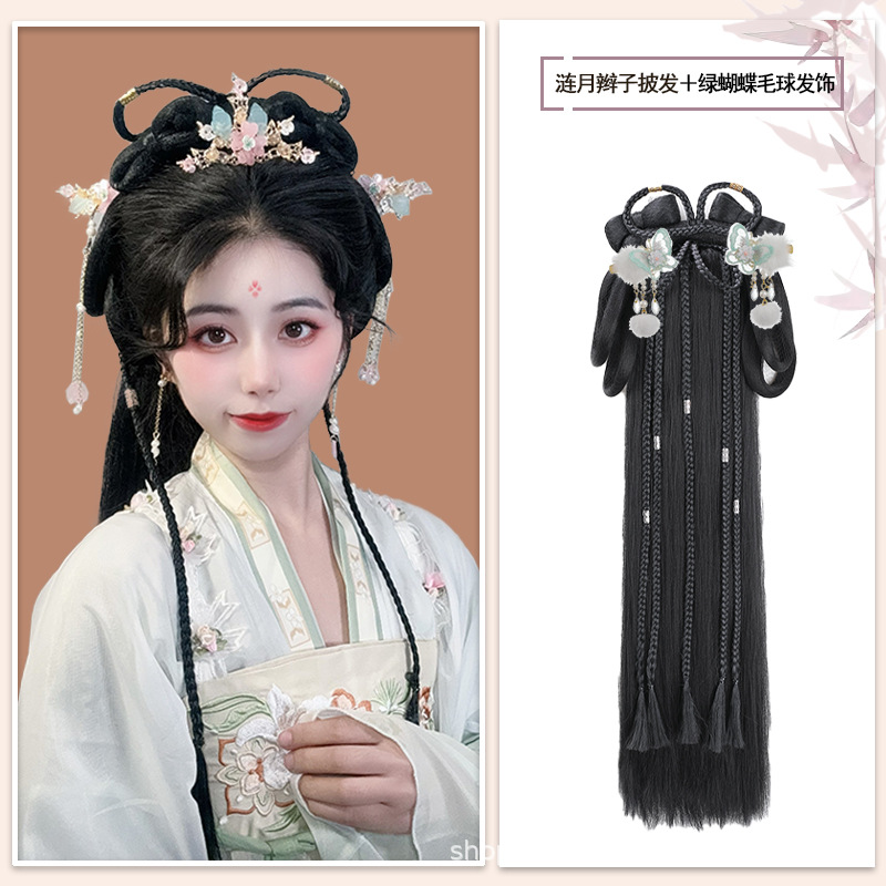 성인 녹색 나비를 묶은 붉은 달 머리띠