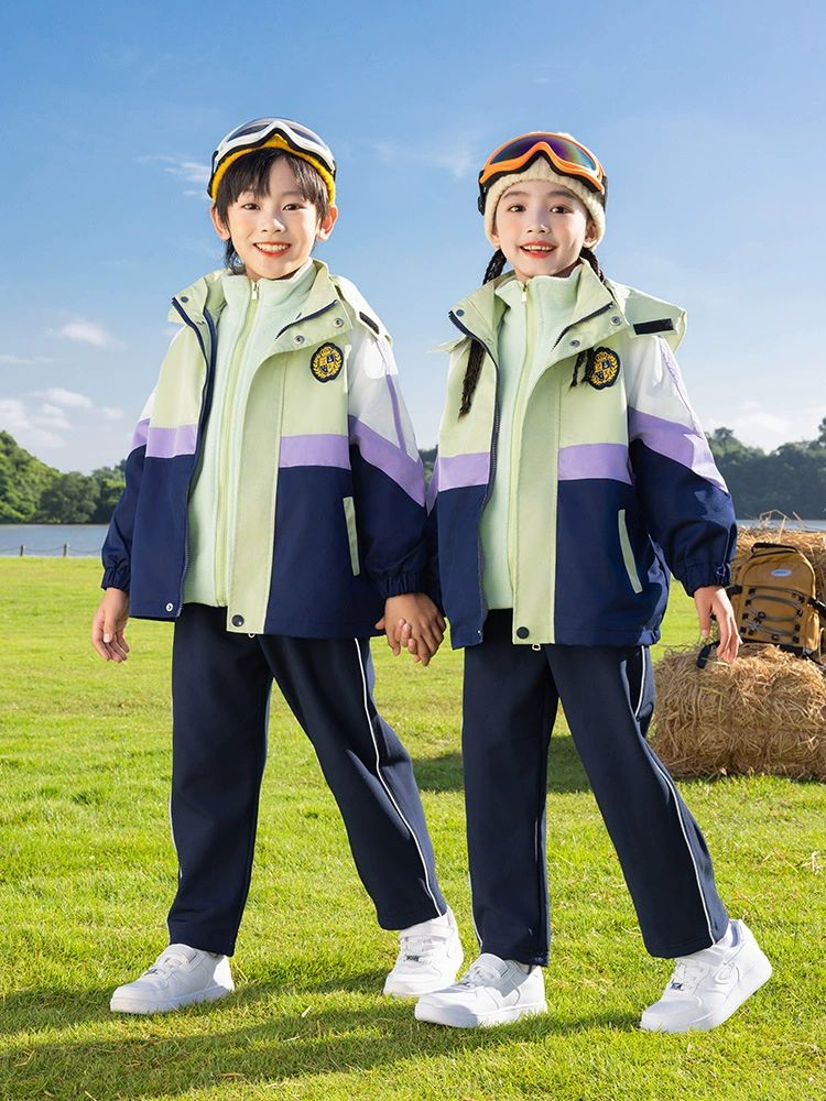 Uniform for elementary school students, jacket, children's demi-season autumn set for kindergarten, 3 piece set, autumn season