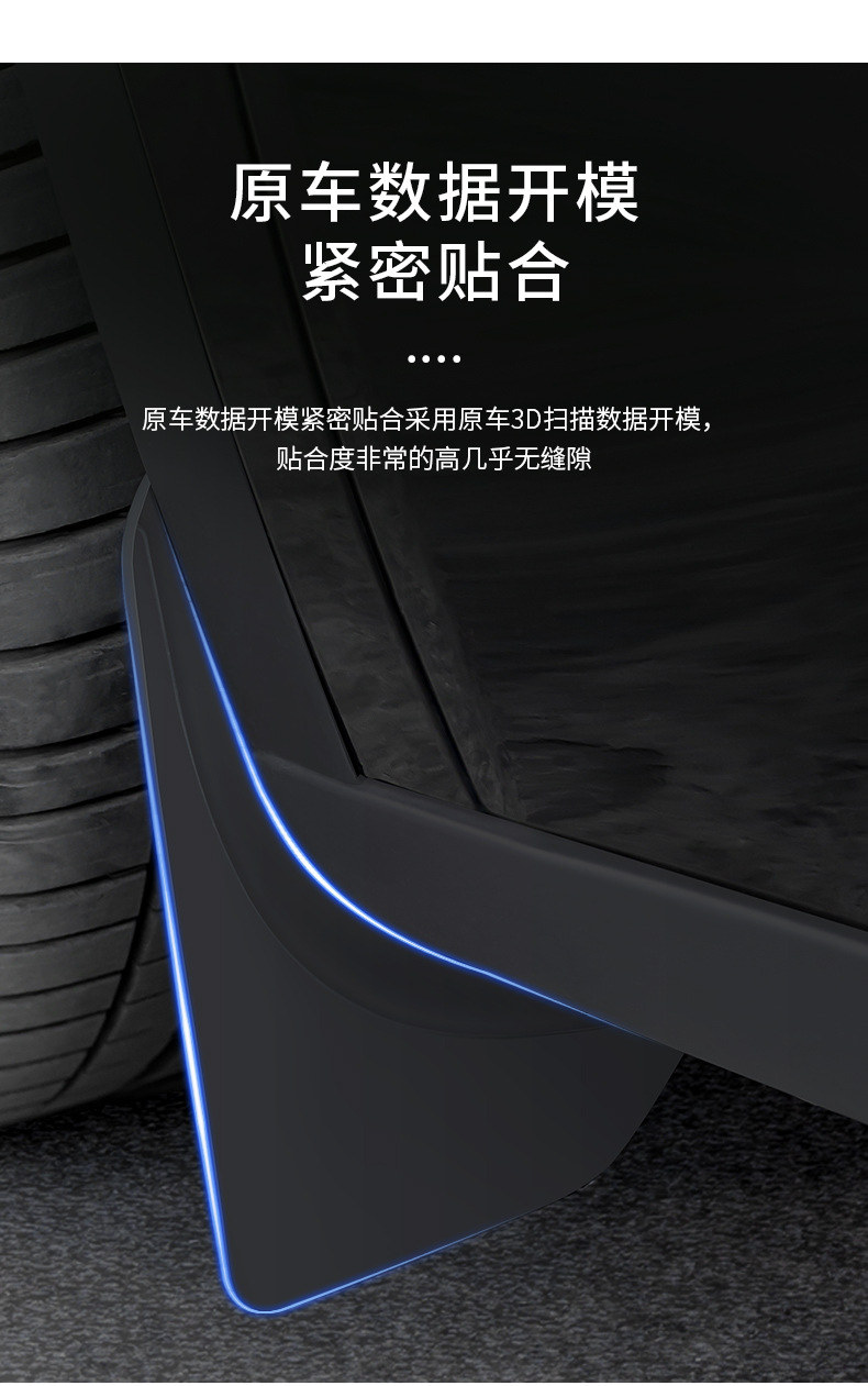 Cross-Border Applicable Accessories for Tesla Model Y/3 Mud Flaps, Car Mud Guard Parts, Modification Parts Wholesale