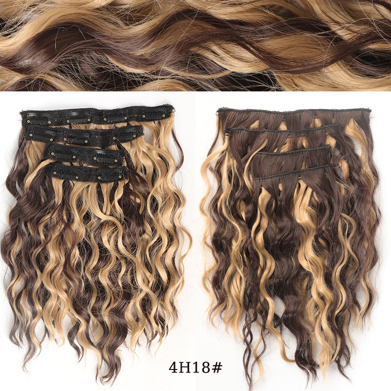 Extensii de păr sintetice cu clip ondulate efect undă_voghion.com