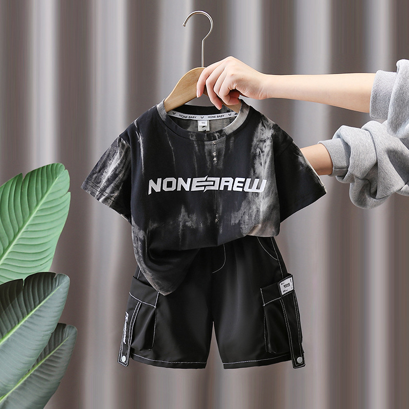 7222 Traje de verano para niños 2025 Nuevos pantalones cortos de manga corta de verano para niños de moda