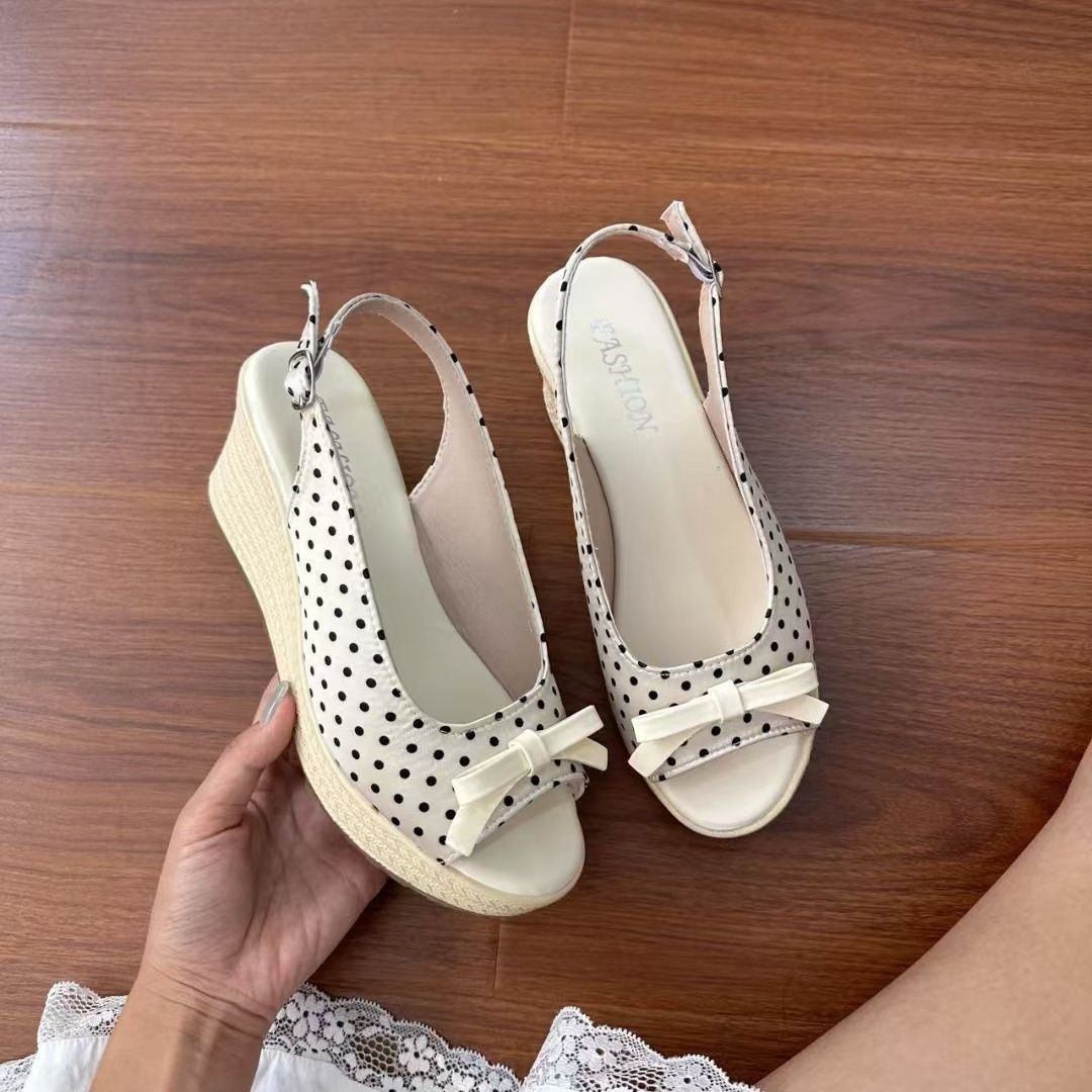 Nuevos tacones de pendiente gruesa sandalias de dedos desnudos para mujeres de verano 2026 nuevos tacones no cansados de arco ondulado image 6
