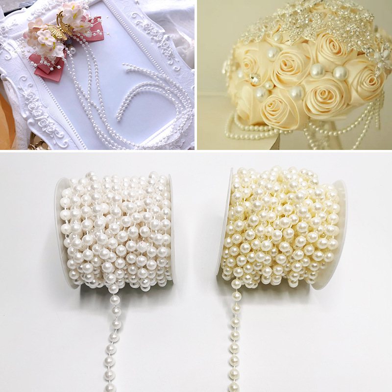 Venue scenery wedding road Decoration 8mmabs imitation pearls connected beads shopping mall home beads curtain accessories
