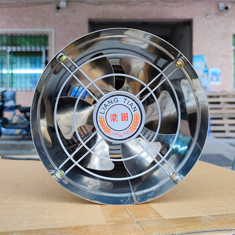 梁田嵌入式中速风机不锈钢8寸40w强力工业抽风机大功率换气扇