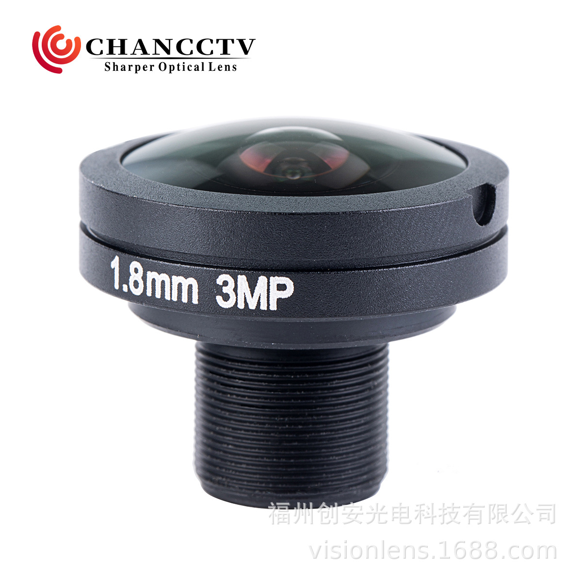 VISIONLENS 研制 300万像素鱼眼  1/1.8  M12接口 大靶面全景镜头