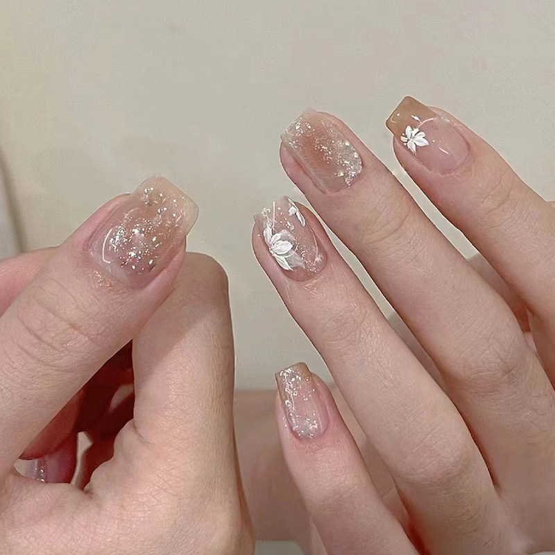 外贸冰透粉色猫眼纯欲腮红欧美风法式可拆卸穿戴甲跨境美甲小红书|undefined
