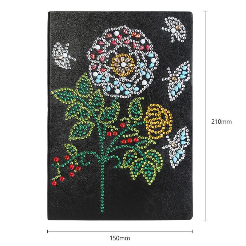 Cuaderno de dibujo de diamantes transfronterizos 5d punto diámetro pintura pegatinas de sexo opuesto mariposa DIY manual cuaderno de notas de cristal