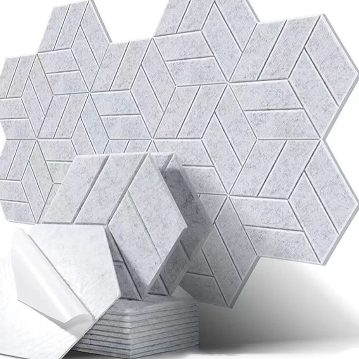 跨境专供聚酯纤维吸音板幼儿园装饰隔音板自粘装饰吸音板12片装