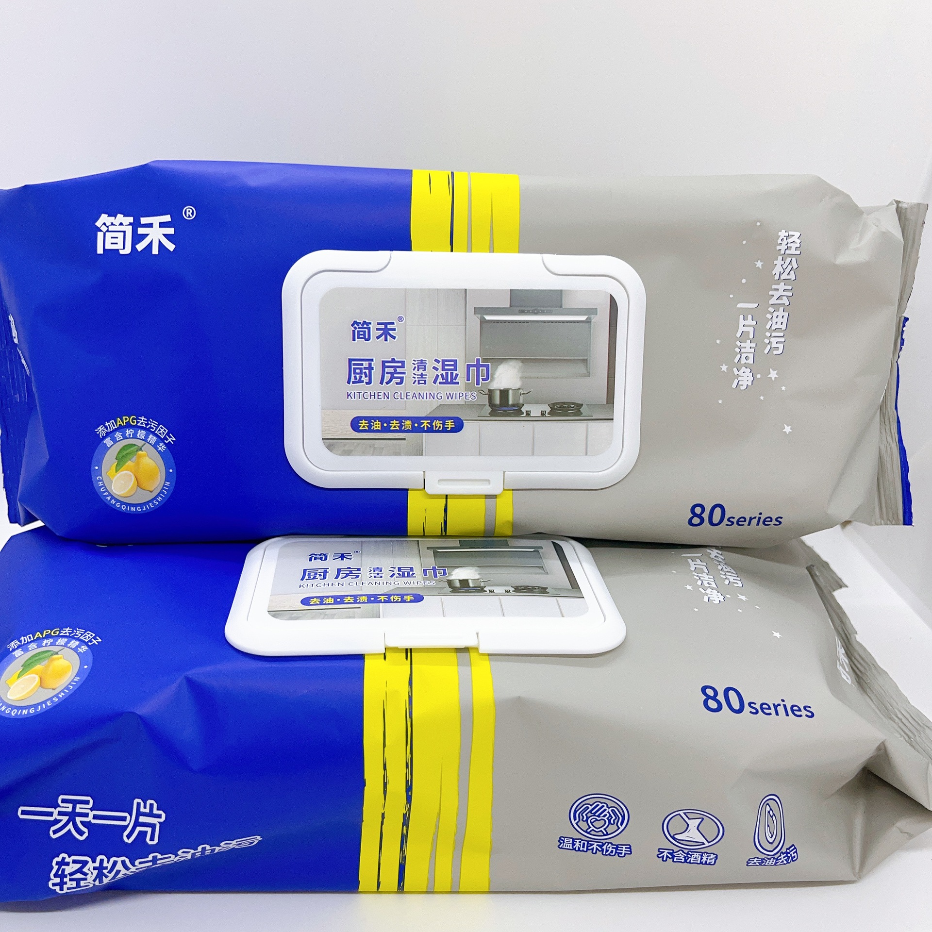 Wholesale Jianhe disposable kitchen wipes household decontamination oil removal oversized pack wipes disposable Rag