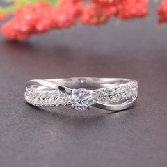 曹適交叉擺臂戒指女 百搭設計高級輕奢氣質情侶戒指  ins時尚指環