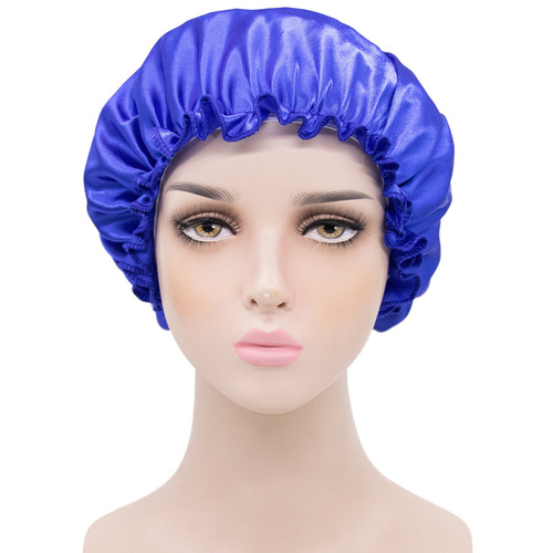 Amazon Bestselling Elastic Single Layer Women's Chemotherapy Hat Beauty Cleaning Hat Winter Postpartum Hair Hat Color Satin Sleep Hat