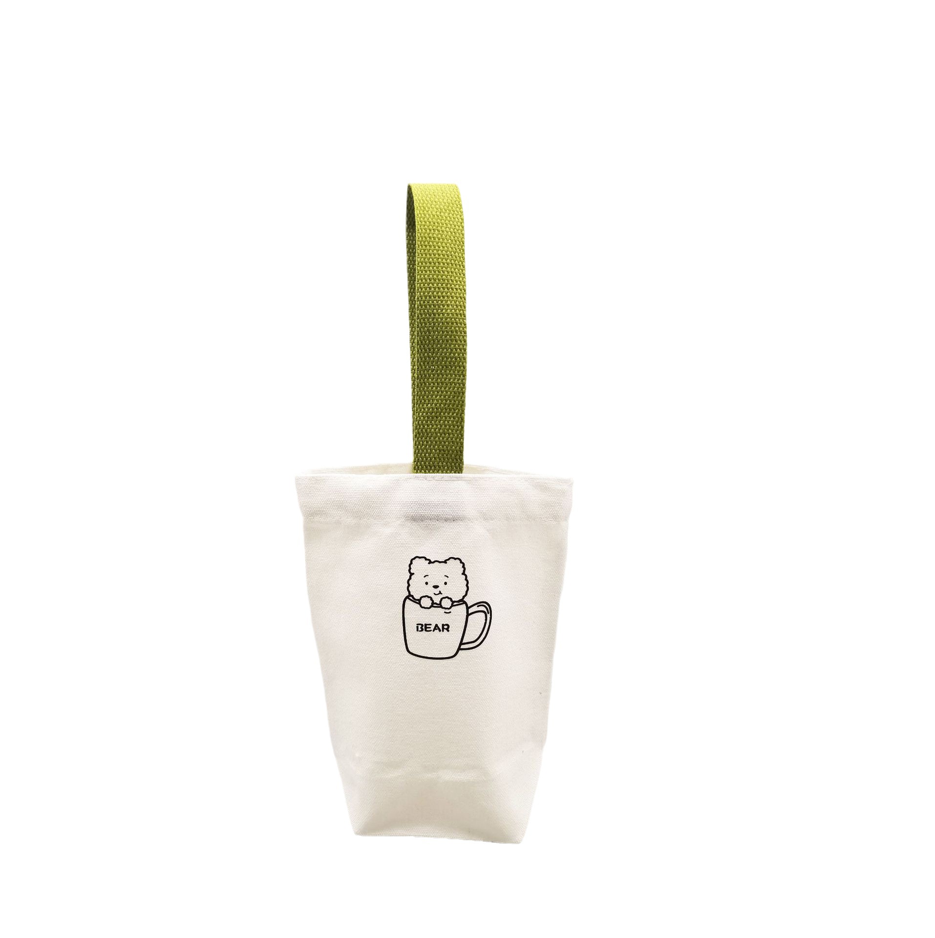 Lindo de dibujos animados leche té bolsa de lona café no taza bolsa de mano ins estudiante durable aislado taza de agua cubierta del bolso