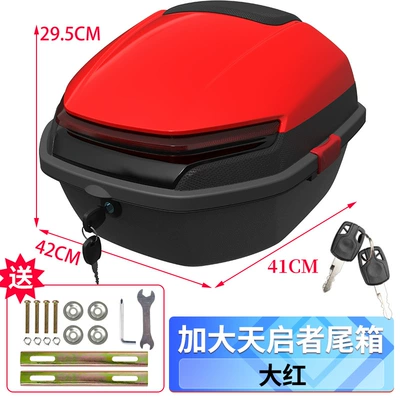 Tail Box Storage Box: Motorcycle trunk - enlarge-apocalypse-tail-box-big-red