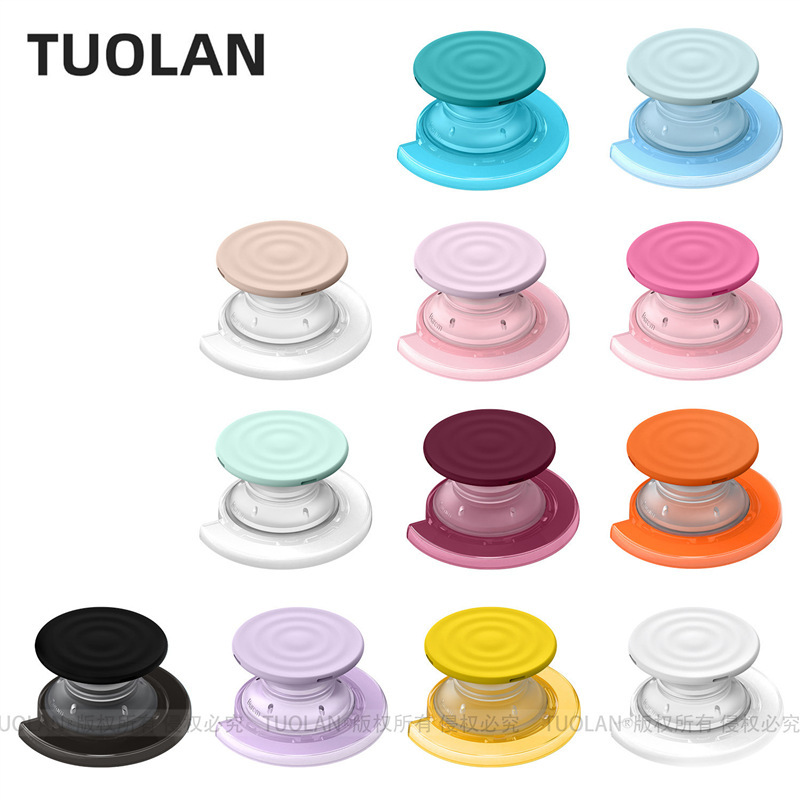 Wave-pattern magnetic phone holder, solid color liquid silicone, airbag retractable, strong suction, versatile and stylish for both men and women