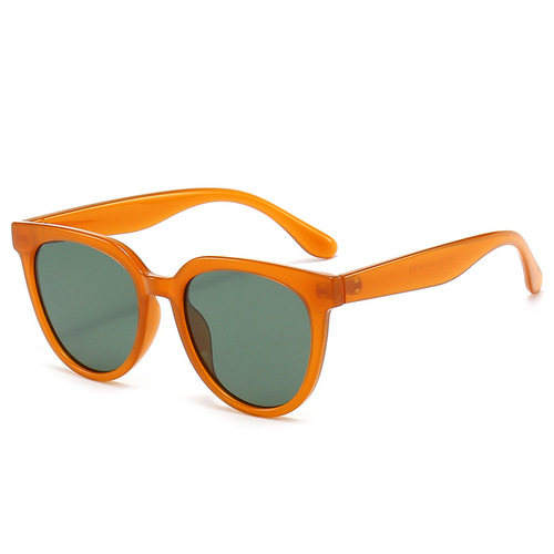 Brown Bean Tea Color Sunglasses for Women and Men, Large Face, Makes Face Look Smaller, UV Protection